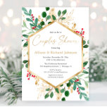 Christmas greenery gold couples bridal shower  invitation<br><div class="desc">For more advanced customisation of this design,  simply select the "Customise It" button above!</div>