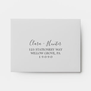 Christmas Greenery   Grey Self-Addressed RSVP Envelope