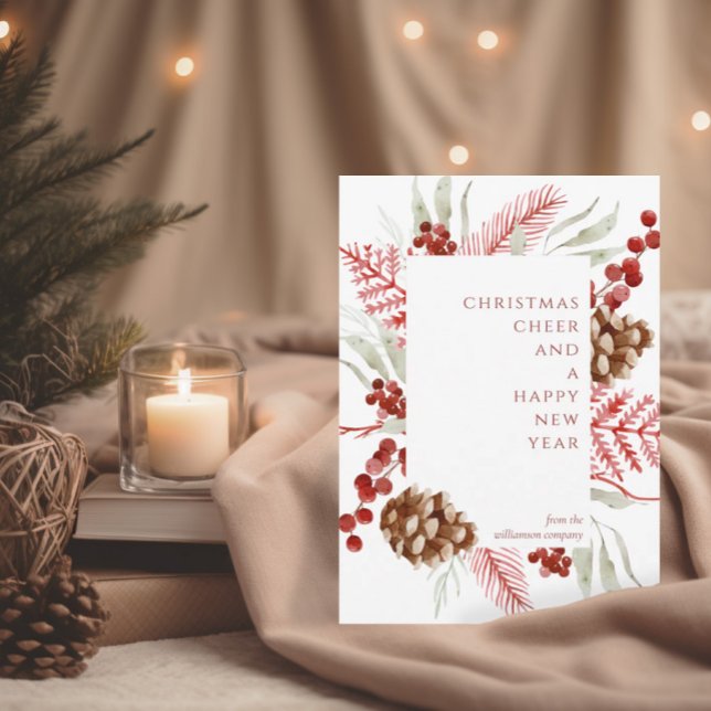 Christmas Greenery Holiday Corporate Greeting Card (Creator Uploaded)