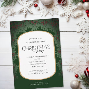 Christmas Greenery Mistletoe Christmas Party Invitation