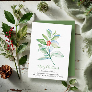 Christmas Greenery Moving Announcement Insert Card