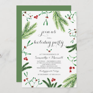 Christmas Greenery Party Invitation