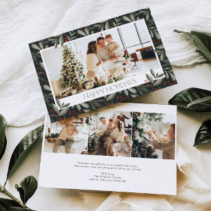 Christmas Greenery Photo Holiday Card Horizontal