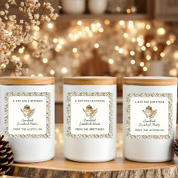 Christmas Greenery Red Berries Food Gift Square Sticker