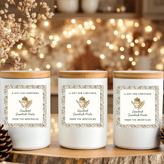 Christmas Greenery Red Berries Food Gift Square Sticker