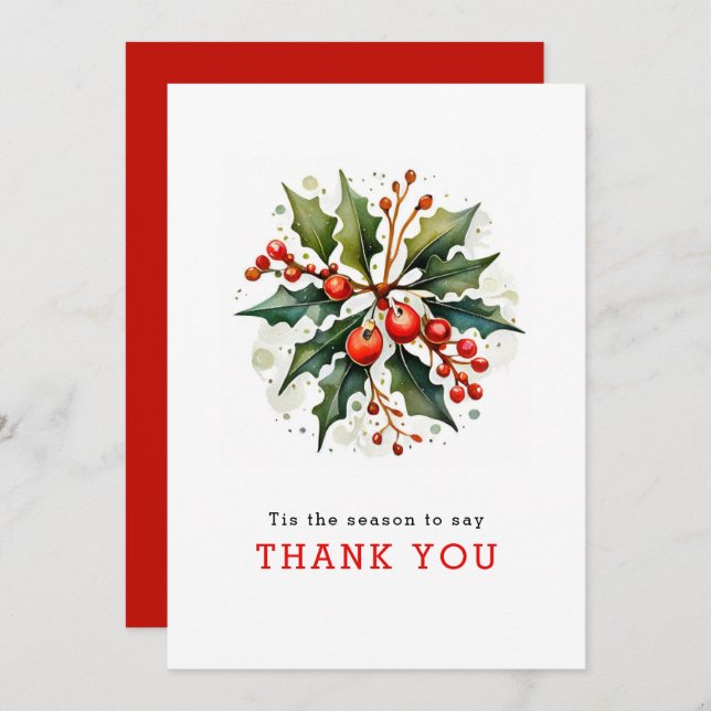 Christmas Greenery Small Business Holiday card (Front/Back)