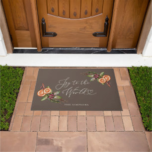 Christmas Greenery Spice Joy To The World Doormat