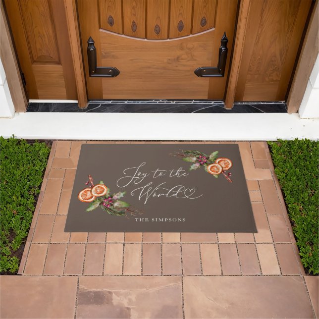 Christmas Greenery Spice Joy To The World Doormat (Outdoor)