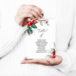 Christmas Greenery Table Number 4 Seating Chart