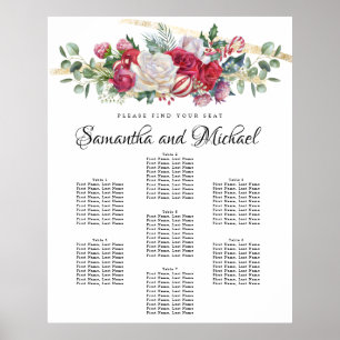 Christmas Greenery Wedding 7-Table Seating Chart