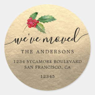 Christmas Greenery We've Moved New Address label