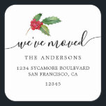 Christmas Greenery We've Moved New Address label<br><div class="desc">Christmas greenery we've moved moving announcement return address labels: let your friends and family know about your new address with these chic, modern and simple return address labels. Simply add your names and address in off-black elegant script calligraphy and stylish typography on a white background with a stylish touch of...</div>