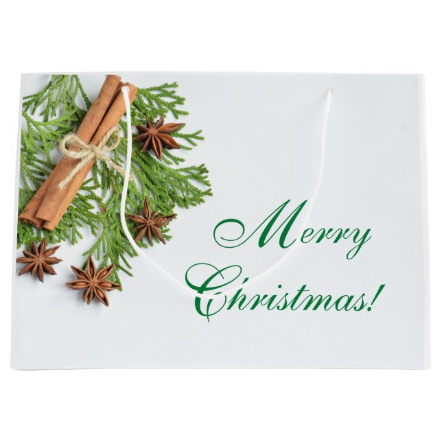 Christmas Greens and Things Large Gift Bag (Front)