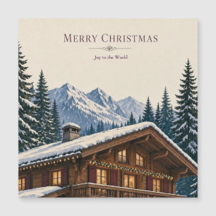 Christmas Greeting Alpine Winter Chalet Snowy