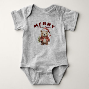 Christmas greeting baby bodysuit