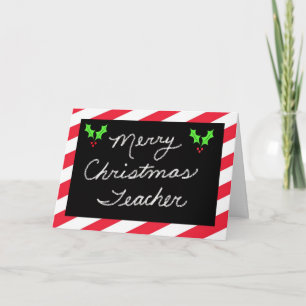 Christmas Greeting Card for Teacher -- Blackboard