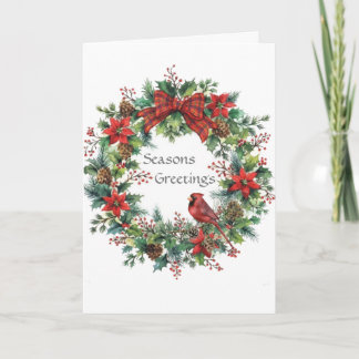 Christmas Greeting Card Holiday Red Bird