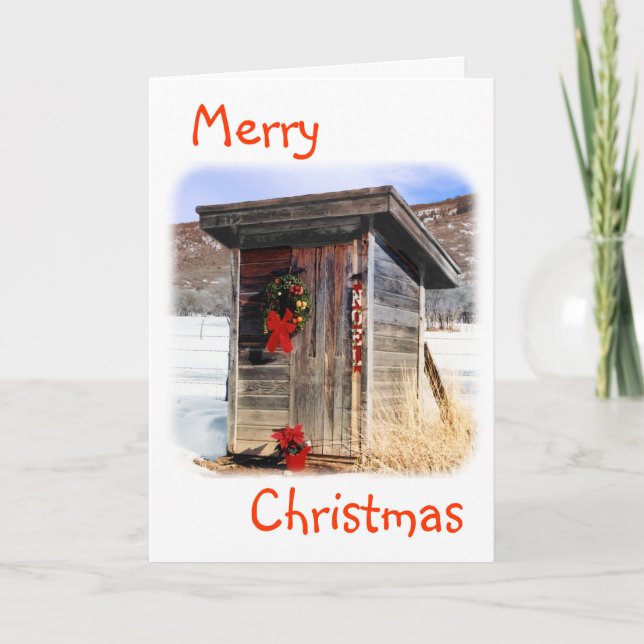 Christmas Greeting Card Outhouse (Front)