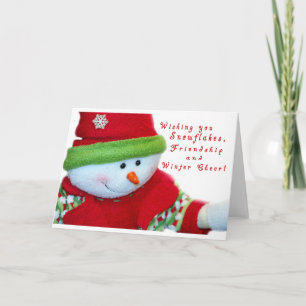 Christmas Greeting Card/Snowman & Winter Wishes Holiday Card