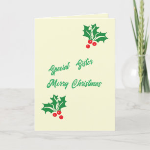 Christmas  Greeting card : Special Sister
