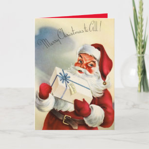 Christmas Greeting Card/Vintage Santa Holiday Card