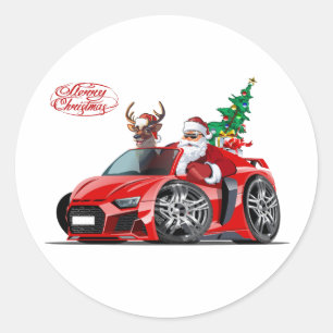 Christmas Greeting Card with Christmas lettering Classic Round Sticker