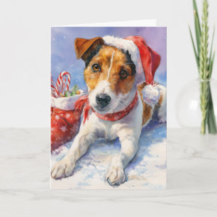  Christmas Greeting Card with cute Jack Russell