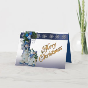 Christmas Greeting card with snowman
