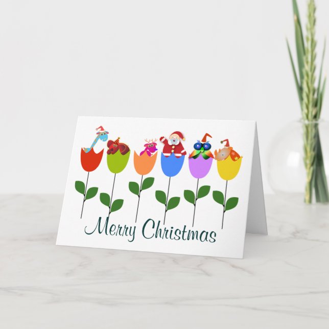 Christmas Greeting cards: Tulips Holiday Card (Front)