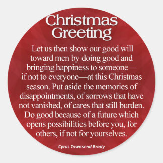 Christmas Greeting Classic Round Sticker