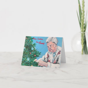 Christmas greeting from NANNY/GRAMMY handpainted Card