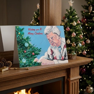 Christmas greeting from NANNY/GRAMMY Handpainted Card