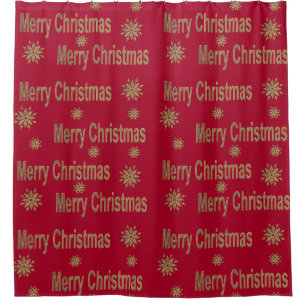 Christmas greeting shower curtain