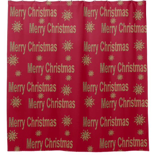 Christmas greeting shower curtain (Front)