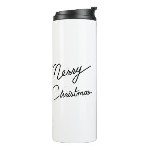 Christmas greeting sticker typography, ink Two-Ton Thermal Tumbler