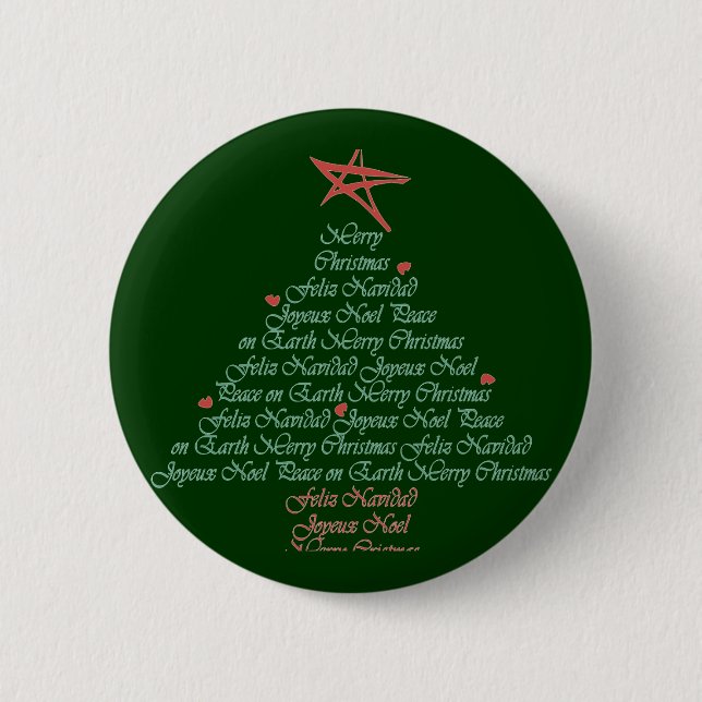 Christmas Greeting Tree 6 Cm Round Badge (Front)