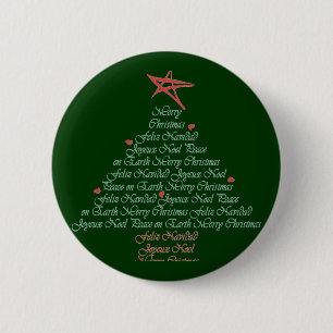 Christmas Greeting Tree 6 Cm Round Badge