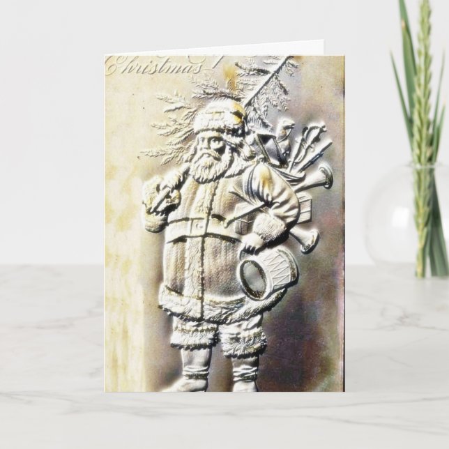 Christmas greeting with an embossed photo copy of holiday card (Front)