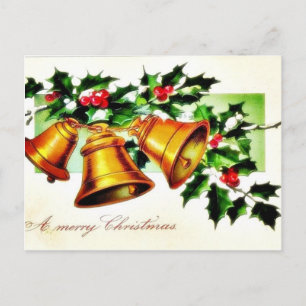 Christmas greeting with two angels huging holiday postcard