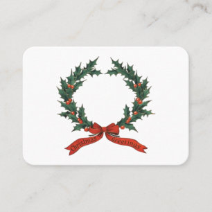 Christmas Greeting Wreath - Red & Green Classic Business Card