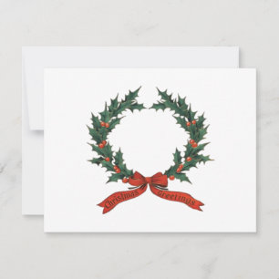 Christmas Greeting Wreath - Red & Green Classic Save The Date
