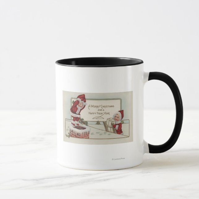 Christmas GreetingLittle KidsChimney Mug (Right)