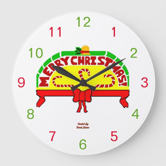 Christmas Greetings Acrylic Wall Clock (Front)