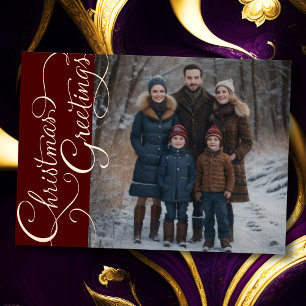 Christmas Greetings and Your Photo Foil Holiday Card