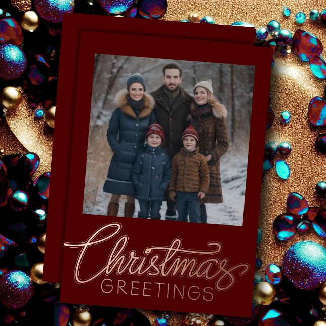 Christmas Greetings and Your Photo Foil Holiday Card (Creator Uploaded)