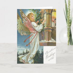 Christmas greetings angel holiday card