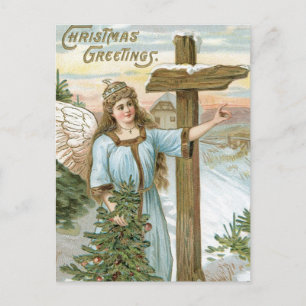 Christmas Greetings Angel Holiday Postcard