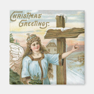 Christmas Greetings Angel Magnet