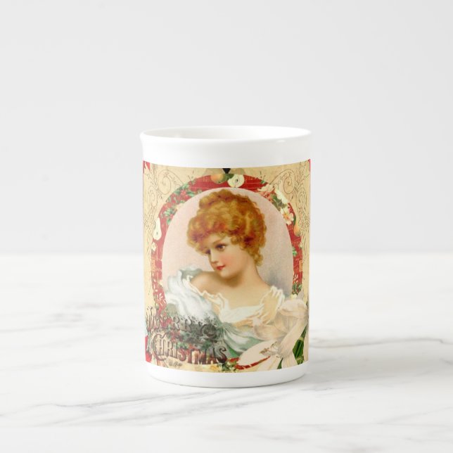 Christmas Greetings Bone China Mug (Front)