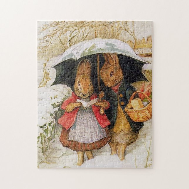 “Christmas Greetings” by Beatrix Potter Jigsaw Puzzle (Vertical)